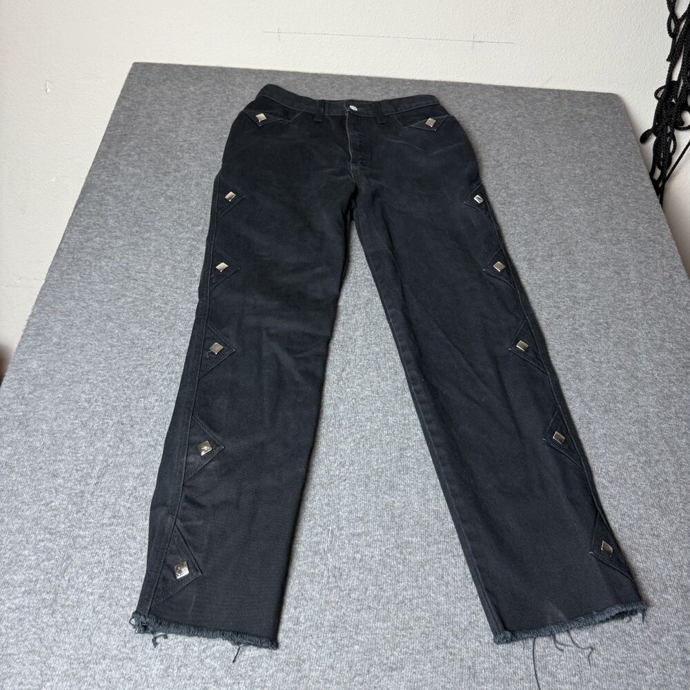 Vintage Rockies Jeans Women's 28x28 Slim High Rise Bareback Black Western Rodeo